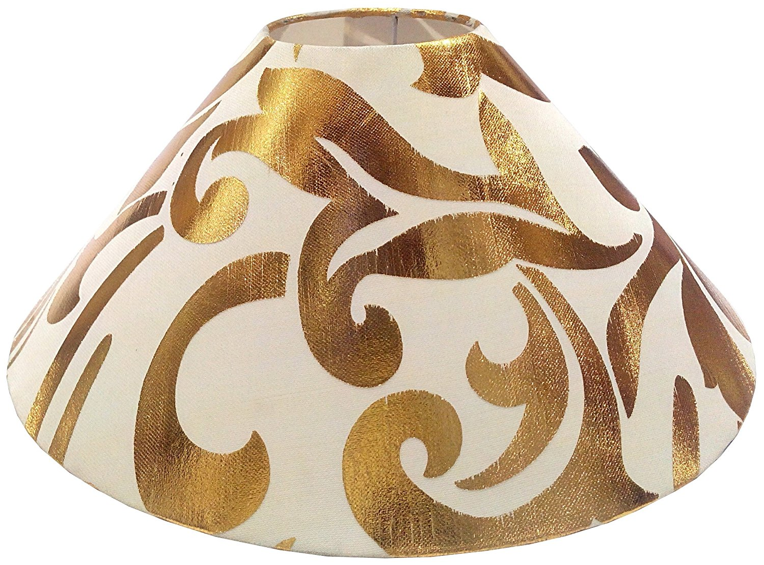 Round Cream Golden Designer Lamp Shade
